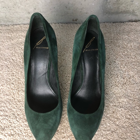 Brian Atwood Green Suede Heels - Picture 7 of 7